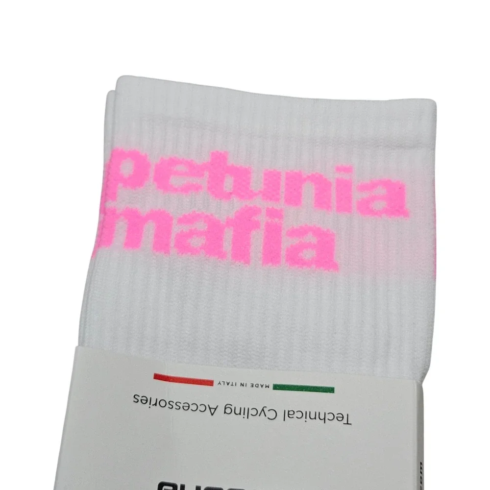Giordana x Petunia Mafia Cycling Socks Womens Small White Pink Summer 18cm Italy